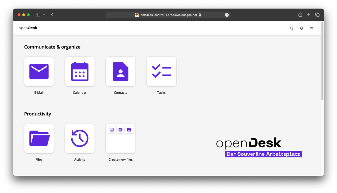 openDesk - Portalansicht